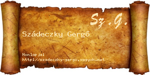 Szádeczky Gergő névjegykártya