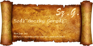 Szádeczky Gergő névjegykártya